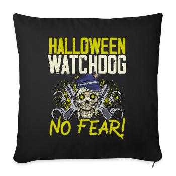 Halloween watchdog, fear not! Policeman Halloween - Sofa pillowcase 17,3'' x 17,3'' (45 x 45 cm) - black - Front