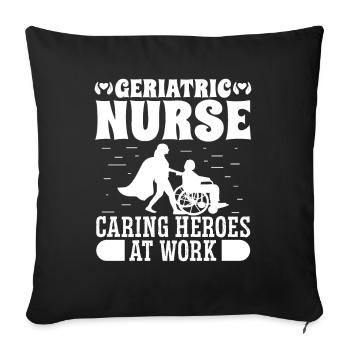 Altenpfleger Infirmière gériatrique Caring Heroes At Work - Housse de coussin décorative 45 x 45 cm - noir - Devant