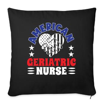 Infirmière soignante gériatrique - Housse de coussin décorative 45 x 45 cm - noir - Devant