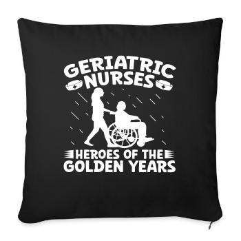 Altenpfleger Héros de l’infirmière gériatrique Années d’or - Housse de coussin décorative 45 x 45 cm - noir - Devant