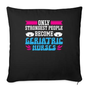 Altenpfleger Strongest devient infirmière gériatrique - Housse de coussin décorative 45 x 45 cm - noir - Devant