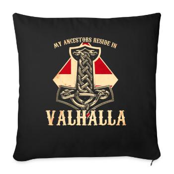My ancestors reside in Valhalla - Denmark - Sofa pillowcase 17,3'' x 17,3'' (45 x 45 cm) - black - Front