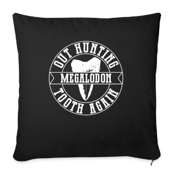 On the hunt for megalodon teeth - megalodon shark - Sofa pillowcase 17,3'' x 17,3'' (45 x 45 cm) - black - Front