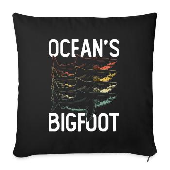 Le Bigfoot des Océans - Megalodon Shark - Housse de coussin décorative 45 x 45 cm - noir - Devant
