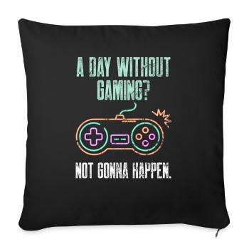 Les jeux vidéo ne vont pas arriver Gaming Every Day Funn - Housse de coussin décorative 45 x 45 cm - noir - Devant
