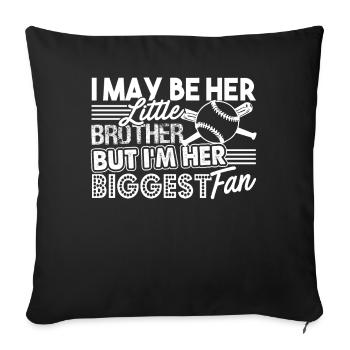 Brother And Biggest Fan Of My Softball Player - Sofa pillowcase 17,3'' x 17,3'' (45 x 45 cm) - black - Front