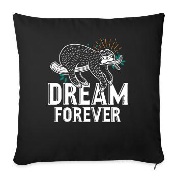 Sloth Sloth Sleeping Dream Forever - Sofa pillowcase 17,3'' x 17,3'' (45 x 45 cm) - black - Front