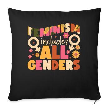 Feminist Feminism Includes All - Sofa pillowcase 17,3'' x 17,3'' (45 x 45 cm) - black - Front