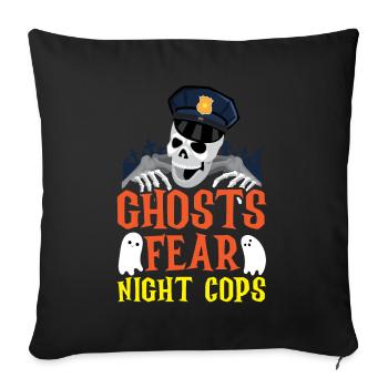 Les fantômes craignent la nuit Policiers Policier - Housse de coussin décorative 45 x 45 cm - noir - Devant