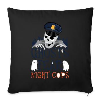Les fantômes craignent la nuit Policiers Policier - Housse de coussin décorative 45 x 45 cm - noir - Devant