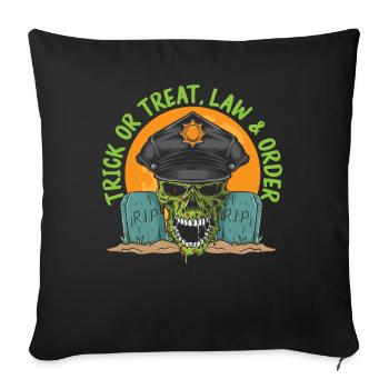 Süßes oder Saures, Ordnungshüter Halloween - Sofakissenbezug 45 x 45 cm - Schwarz - Vorne