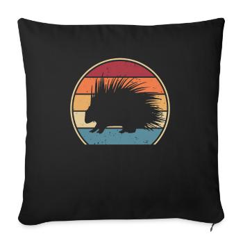 Retro North American Hystricidae Spiked Animal - Sofa pillowcase 17,3'' x 17,3'' (45 x 45 cm) - black - Front