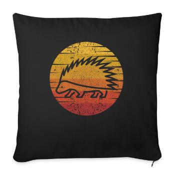 Retro Spiked Animal North American Hystricidae - Sofa pillowcase 17,3'' x 17,3'' (45 x 45 cm) - black - Front