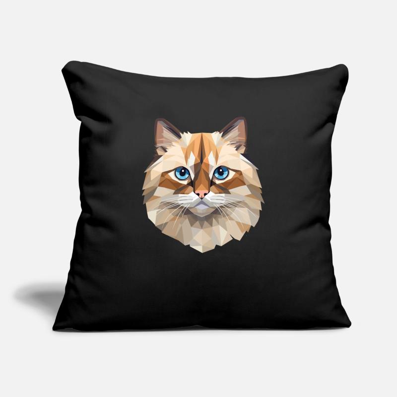 Conception de polygones de chat birman Housse de coussin décorative 45 x 45 cm