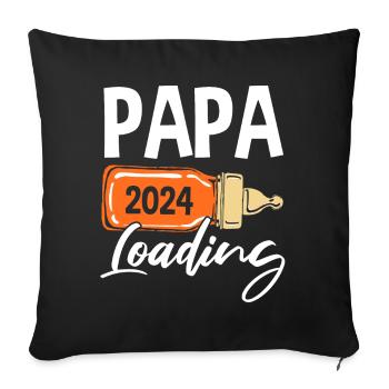 Werdender Papa 2024 - Sofakissenbezug 45 x 45 cm - Schwarz - Vorne