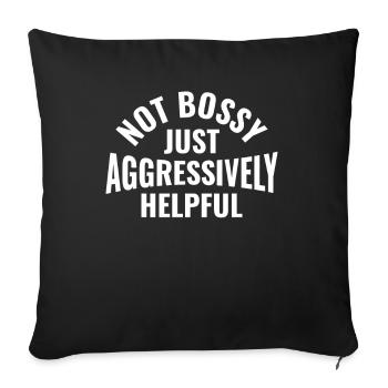 Pas autoritaire juste agressivement utile - RH - Housse de coussin décorative 45 x 45 cm - noir - Devant