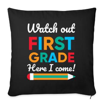 Hello 1st Grade Back To School First Day - Sofa pillowcase 17,3'' x 17,3'' (45 x 45 cm) - black - Front