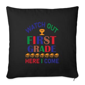 Hello 1st Grade Back To School First Day - Sofa pillowcase 17,3'' x 17,3'' (45 x 45 cm) - black - Front
