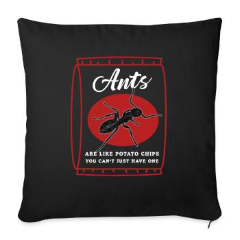 Fourmis Ferme Formicarium Cadeau de fourmi - Housse de coussin décorative 45 x 45 cm - noir - Devant