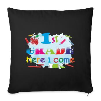 Hello 1st Grade Back To School First Day - Sofa pillowcase 17,3'' x 17,3'' (45 x 45 cm) - black - Front