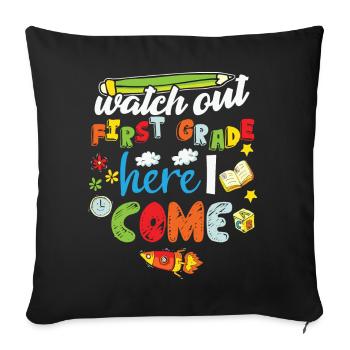 Hello 1st Grade Back To School First Day - Sofa pillowcase 17,3'' x 17,3'' (45 x 45 cm) - black - Front