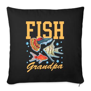 Aquarium Aquarist Aquaristics Grandpa Gift - Sofa pillowcase 17,3'' x 17,3'' (45 x 45 cm) - black - Front