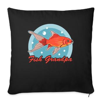 Aquarium Aquarists | Aquaristics Grandpa Gift - Sofa pillowcase 17,3'' x 17,3'' (45 x 45 cm) - black - Front