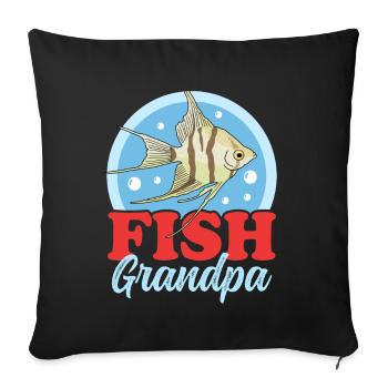 Aquarium Aquaristics Aquarist Grandpa Gift - Sofa pillowcase 17,3'' x 17,3'' (45 x 45 cm) - black - Front