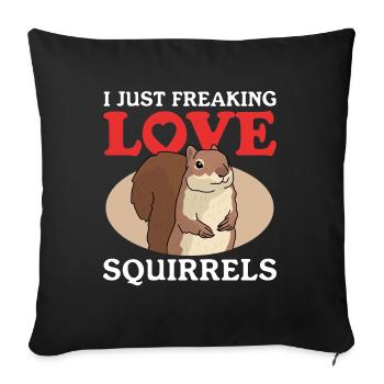 Cute Squirrel Squirrel Gift - Sofa pillowcase 17,3'' x 17,3'' (45 x 45 cm) - black - Front