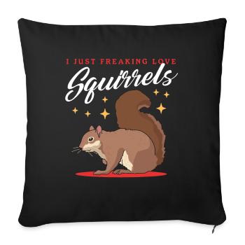 Cute Squirrel Squirrel Grey Squirrel Gift - Sofa pillowcase 17,3'' x 17,3'' (45 x 45 cm) - black - Front