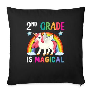 Zweite Klasse Rainbow Girls Jungen Lehrerteam 2. - Sofakissenbezug 45 x 45 cm - Schwarz - Vorne