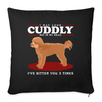 Cavapoo Dog Cavoodle Dog Owner Gift - Sofa pillowcase 17,3'' x 17,3'' (45 x 45 cm) - black - Front