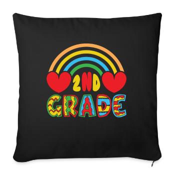 Zweite Klasse Rainbow Girls Jungen Lehrerteam 2. - Sofakissenbezug 45 x 45 cm - Schwarz - Vorne