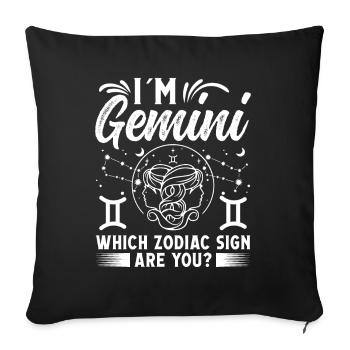Astrology Gemini Which Zodiac Sign You Esotericism - Sofa pillowcase 17,3'' x 17,3'' (45 x 45 cm) - black - Front
