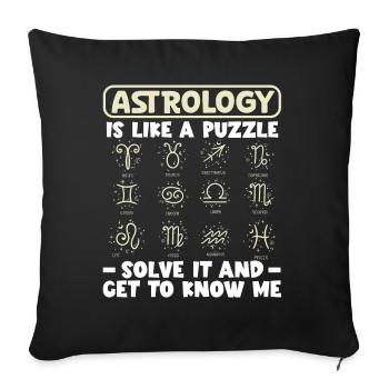 Astrology Like Puzzle Solve It Esoteric Signs - Sofa pillowcase 17,3'' x 17,3'' (45 x 45 cm) - black - Front