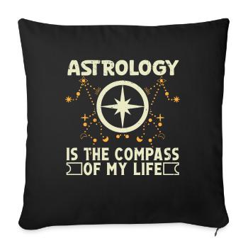Astrology Compass Of My Life Esoteric Signs - Sofa pillowcase 17,3'' x 17,3'' (45 x 45 cm) - black - Front