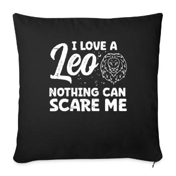 Astrology Love Leo Nothing Can Scare Me Esotericism - Sofa pillowcase 17,3'' x 17,3'' (45 x 45 cm) - black - Front