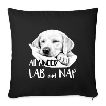 Labrador Dog Sleeping Cute Dog Mom Puppy - Sofa pillowcase 17,3'' x 17,3'' (45 x 45 cm) - black - Front