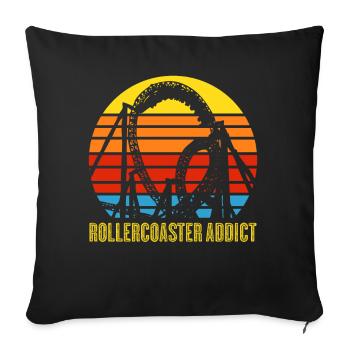 Roller Coaster Roller Coasters Rollercoaster - Sofa pillowcase 17,3'' x 17,3'' (45 x 45 cm) - black - Front