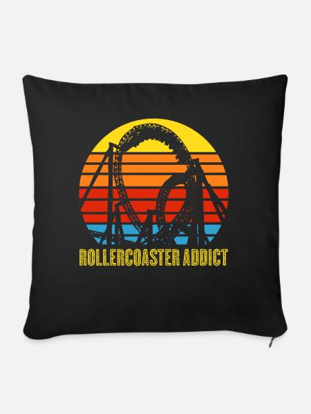 Achterbahn Roller Coasters Rollercoaster - Sofakissenbezug 45 x 45 cm - Schwarz