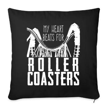Roller coaster rider Montagnes russes - Housse de coussin décorative 45 x 45 cm - noir - Devant