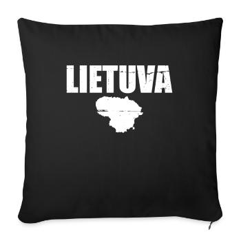 Lietuva Vintage Map Lithuania Lithuanian Lithuanians - Sofa pillowcase 17,3'' x 17,3'' (45 x 45 cm) - black - Front