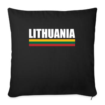 Lithuania Lithuania Lithuanian flag Lithuanian - Sofa pillowcase 17,3'' x 17,3'' (45 x 45 cm) - black - Front