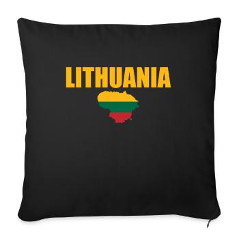 Lithuania Map Lithuania Lithuanian flag Lithuanians - Sofa pillowcase 17,3'' x 17,3'' (45 x 45 cm) - black - Front
