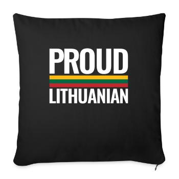 Fier Lituanien Lituanie Drapeau lituanien Lituanien - Housse de coussin décorative 45 x 45 cm - noir - Devant