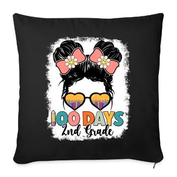 Second Grade Rainbow Girls Boys Teacher Team 2nd - Sofa pillowcase 17,3'' x 17,3'' (45 x 45 cm) - black - Front