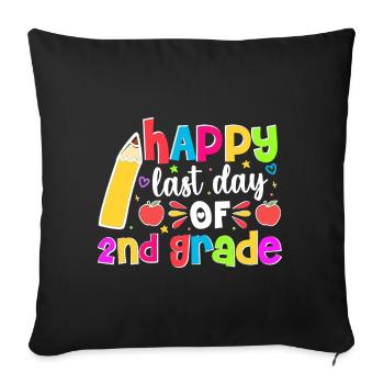 Second Grade Rainbow Girls Boys Teacher Team 2nd - Sofa pillowcase 17,3'' x 17,3'' (45 x 45 cm) - black - Front