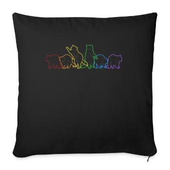 Raccoon LGBT Rainbow Trash Panda Queen Friend - Sofa pillowcase 17,3'' x 17,3'' (45 x 45 cm) - black - Front