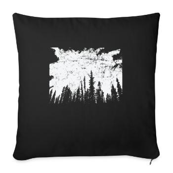 Wald in der Nacht Natur Blätter Umwelt - Sofakissenbezug 45 x 45 cm - Schwarz - Vorne