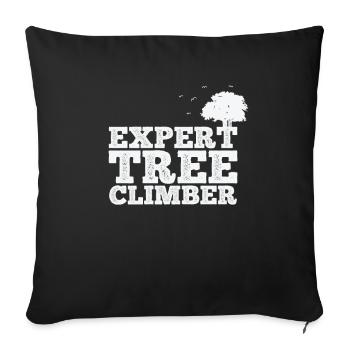 Expert grimpeur d’arbres Nature Forêts Feuilles - Housse de coussin décorative 45 x 45 cm - noir - Devant
